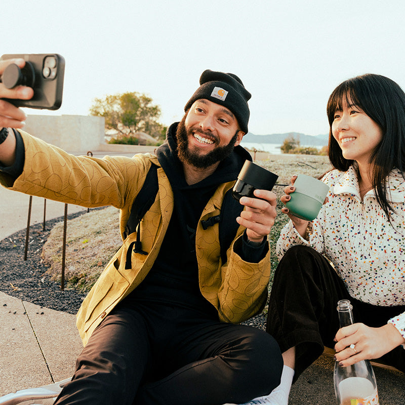8oz-rise-lowball-tumbler-a0 8oz_rise_lowball_black_iceberg_couple_selfie_city_square.jpg